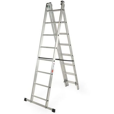 KADAX Multifunktionsleiter aus Aluminium, Anlegeleiter bis 150kg, 8 Stufen