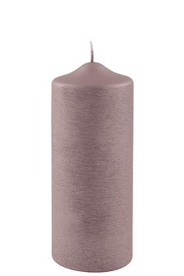 Fink CANDLE, gebürstet metallic Stumpenkerze, Paraffin, gebürstet, rose, L. 8 cm,