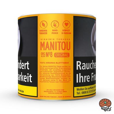 Manitou Orginal Tabak No.8 80g Dose Drehtabak Zigarettentabak