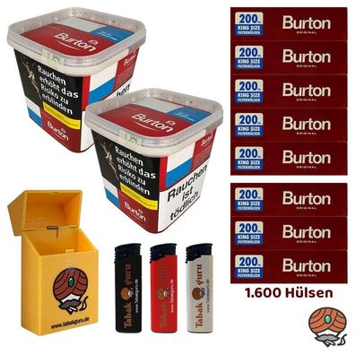 Burton Red Volumentabak MEGA Box 2x 270g, Hülsen, Feuerzeuge, Box