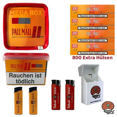 Pall Mall Allround Volumentabak Mega Box 2x 125g, 800 Hülsen, Zubehör