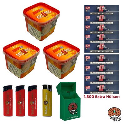 Pall Mall Allround Volumentabak Maxi Box 3x 263g, Pall Mall Red Xtra Hülsen