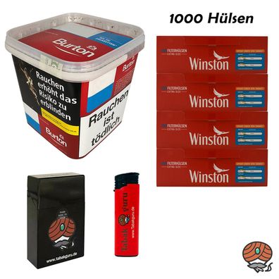 Burton Red Volumentabak MEGA Box 270g + 1000 Winston Extra Hülsen