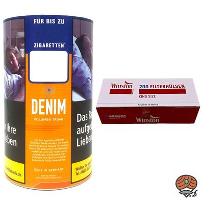Denim Volumentabak/Stopftabak 85g Dose + 200 Winston Hülsen