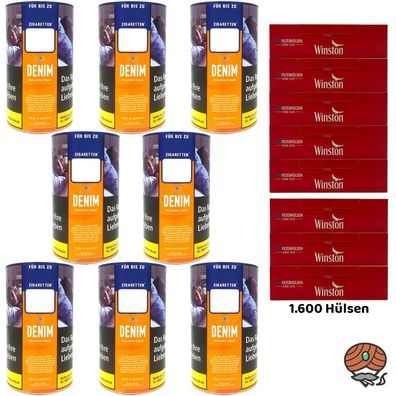 Denim Volumentabak/Stopftabak Dose 8x 90g + 1600 Winston Hülsen