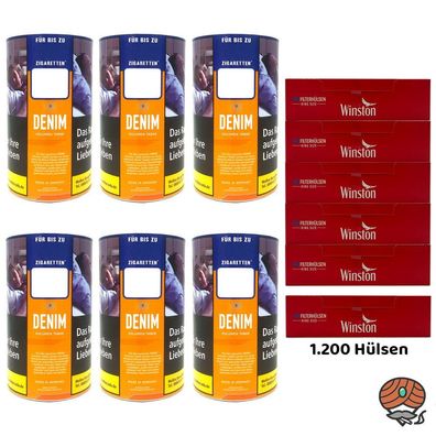 Denim Volumentabak/Stopftabak Dose 6x 90g + 1200 Winston Hülsen