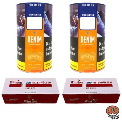 Denim Volumentabak/Stopftabak Dose 2x 85g + 400 Winston Hülsen