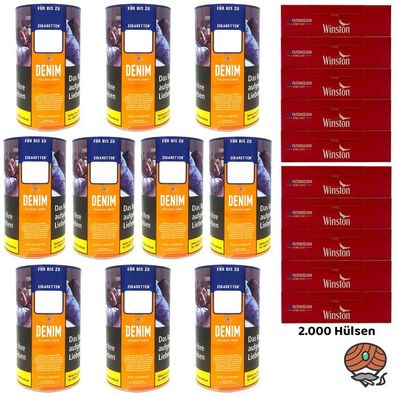 Denim Volumentabak/Stopftabak Dose 10x 85g + 2000 Winston Hülsen