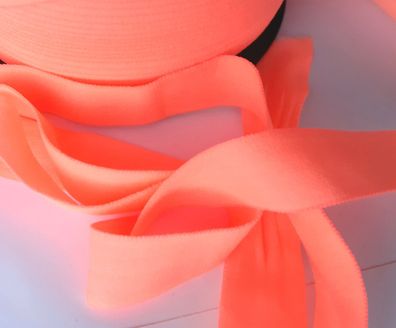1m x 15mm Falzgummi Rollierband Einfassband elastisch soft matt Fb. Neon Lachs