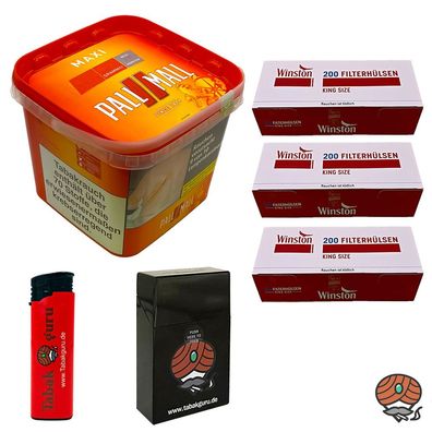 Pall Mall Allround Volumentabak Maxi Box 1x 263g + 600 Winston Hülsen + Zubehör