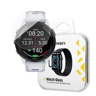 Wozinsky Panzerglas Vollverklebt fuer Garmin Forerunner 265S 46mm - 2er Pack