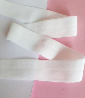 1m x 20mm Falzgummi Rollierband Einfassband elastisch soft matt Fb. Wollweiß