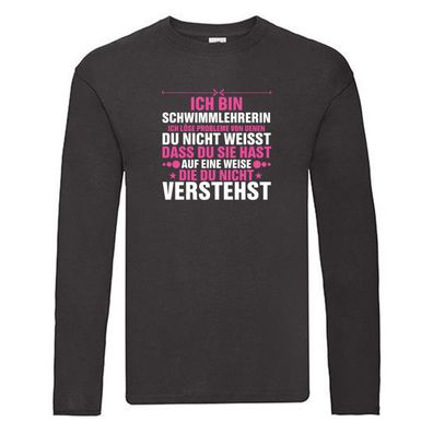 Löse Probleme: Schwimmlehrerin | schwimmen | Lehrer v3 Long Sleeve Schwarz
