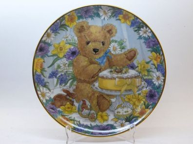 Franklin Mint Porzellan Sammelteller "Teddy´s Easter Treat" Teddy Bär und Hase
