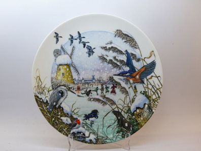 Sammelteller Wedgwood Colin Newman "Country Christmas" Skating On The Fen Bone China
