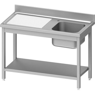 Stalgast Spültisch ECO mit Grundboden 1000x700x850 mm, mit einem Becken rechts,