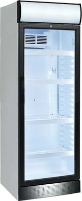 Energieeffizienter Glastürkühlschrank mit LED & Umluftkühlung - 298 Liter, Schloss