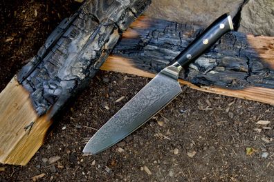 Kochmesser aus Damaststahl | Küchenmesser | Damastmesser | Chefmesser G10-Messergriff