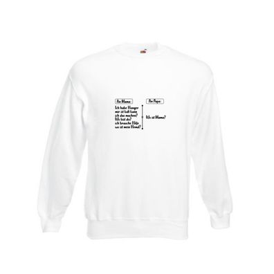 An Mama und an Papa | Liste | Fragen Sweatshirt Weiß