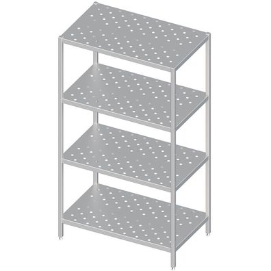 Stalgast Regal mit gelochten Böden, 700x500x1800 mm, verschweißt