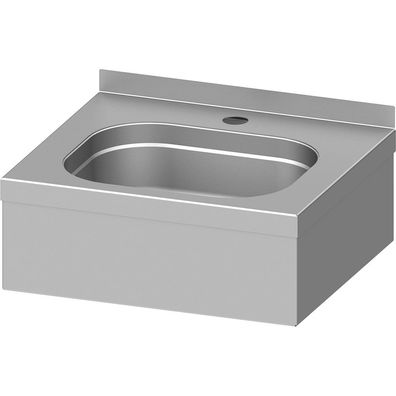 Stalgast Handwaschbecken zur Wandmontage, 400 x 350 x 150 mm (BxTxH), mit Aufkantu