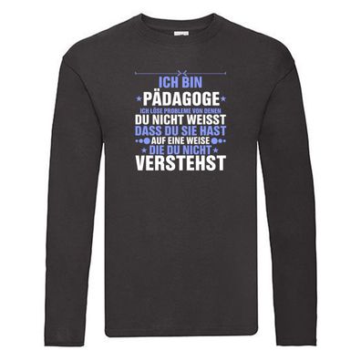 Löse Probleme: Pädagoge | Pädagogik v3 Long Sleeve Schwarz