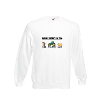 Mein Perfekter Tag | Landwirt | Mähdrescher | feldarbeit Sweatshirt Weiß