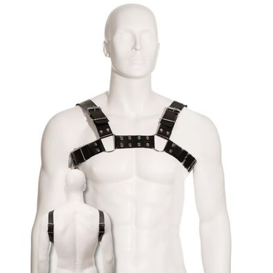 Leather BODY – Schwarzes Bulldog-Harness