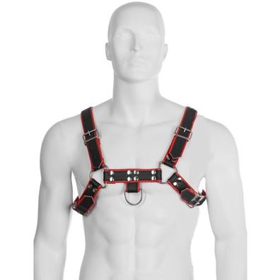 Leather BODY – Kettengurt III, schwarz/rot