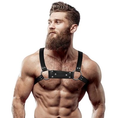 FETISH Submissive – Bulldog-Brustgeschirr aus Kunstleder für Herren
