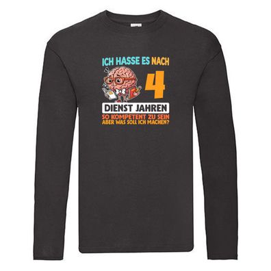 4 Dienstjahre | Arbeit | Kompetent Long Sleeve Schwarz