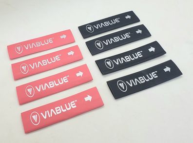 Viablue Schrumpfschlauch "Arrow" / zur Kabelkennzeichnung / 4 Paar / rot/schwarz