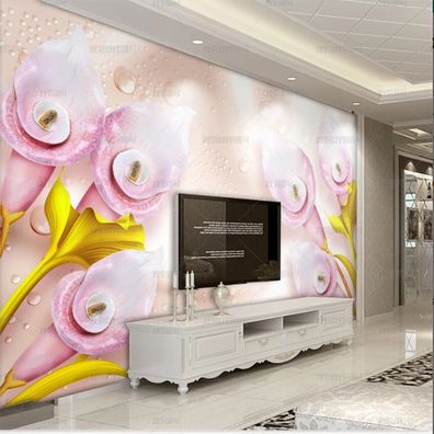 Vlies Fototapete Wandtapete Wandbilder 3D Calla Lilie Relief Satinschmuck 8216