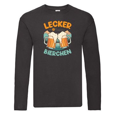 Lecker Bierchen | Biertrinker Bierliebhaber Long Sleeve Schwarz
