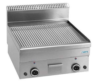 Saro SARO Gasgrillplatte, gerillt, Auftisch, 600x600, GFT66R