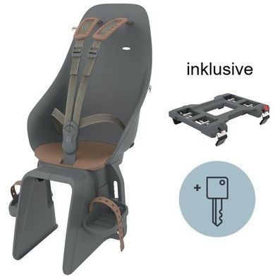 Urban Iki Gepäckträgerkindersitz Fahrrad mit Adapter schwarz braun abschließbar