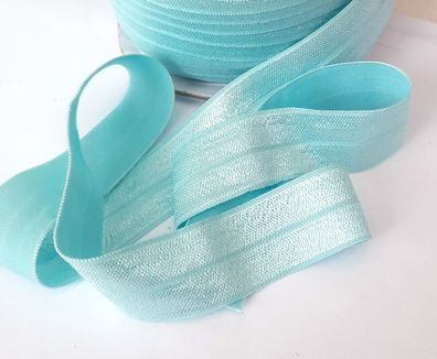 1m x 20mm Falzgummi elastisch Satinglanz Farbe Aquablau Hell