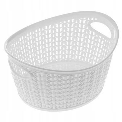 KADAX Aufbewahrungskorb aus Kunststoff, Badkorb, oval, 1.5L, Weiß