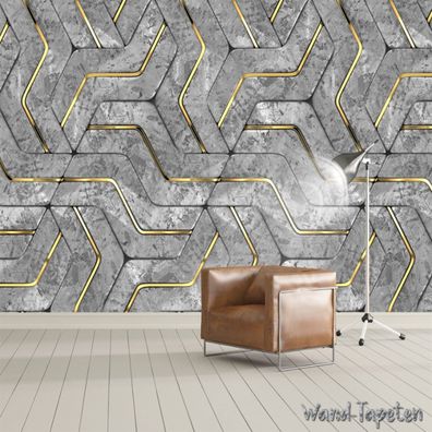Vlies Fototapete Wandtapete Wandbilder 3D Abstraktes Geometrisches 4049