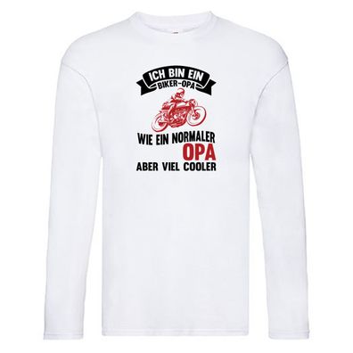 Biker Opa | Cooler Opa | Großvater Long Sleeve Weiß