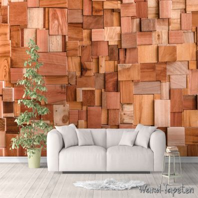 Vlies Fototapete Wandtapete Wandbilder Retro-Holzblock und Geometrische 4070