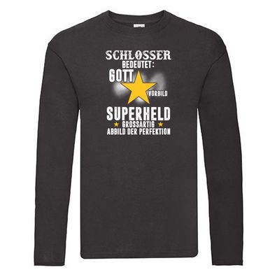 Superheld: Schlosser | Humor | Beruf Schlosserei | lustig Long Sleeve Schwarz