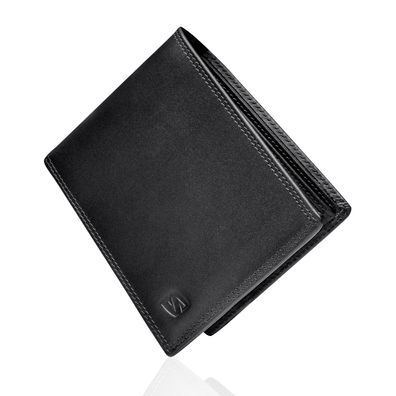 Serasar Herren Leder Geldbörse "Space" RFID Schutz, 12 Kartenfächer, mit Geschenkbox
