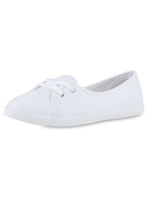 VAN HILL Sportliche Damen Ballerinas Bequeme Flats Basic 816240
