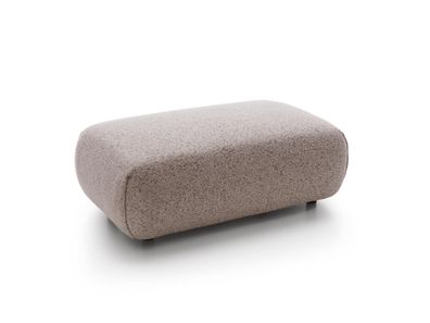 BETTSO Stilvolle hellrosa MORENA gepolsterte Pouffe auf schwarzen Beinen
