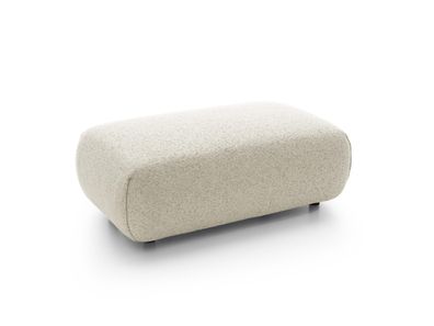 BETTSO Stilvolle weiß gepolsterte Pouffe MORENA auf schwarzen Beinen