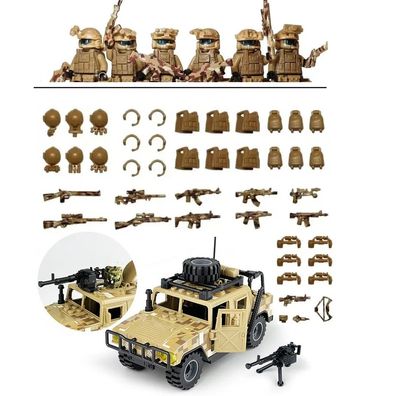 Armee Soldaten Humvee Hummer SWAT Bausteine US-Army Militär WaffeCada LEGO kompatibel