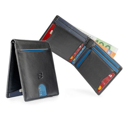 Serasar Herren Leder Geldbörse "clever" RFID Schutz, 11 Kartenfächer, mit Geschenkbox
