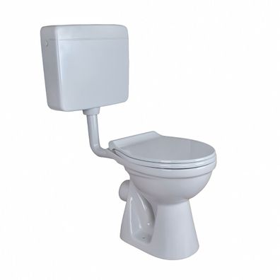 Belvit Stand WC Grau Abgang Wand mit Softclose-Deckel und Spülkasten