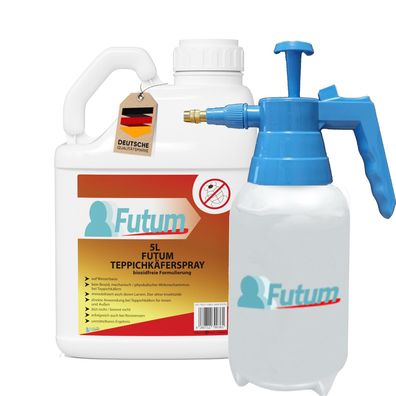 FUTUM 5L+ 2L Sprüher Teppichkäferspray Teppichkäfer gegen Käfer Abwehr
